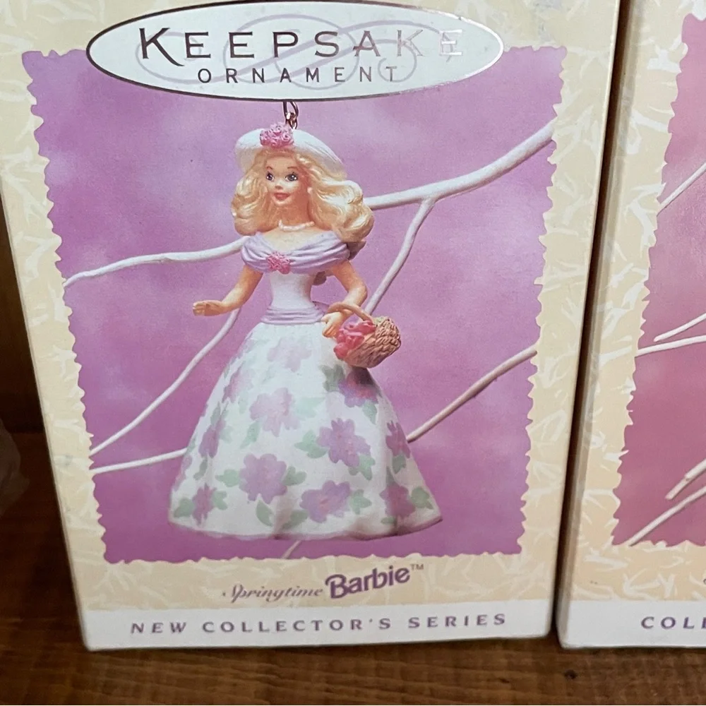 Lot of 3 Spring time Barbie Hallmark Keepsake Ornaments Collectors Series  95-97